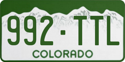 CO license plate 992TTL