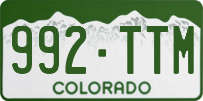 CO license plate 992TTM