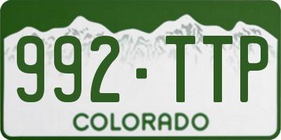 CO license plate 992TTP