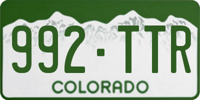 CO license plate 992TTR