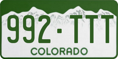 CO license plate 992TTT