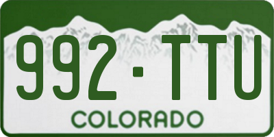 CO license plate 992TTU