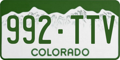 CO license plate 992TTV