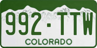 CO license plate 992TTW