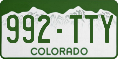 CO license plate 992TTY