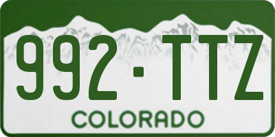 CO license plate 992TTZ