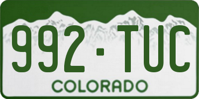 CO license plate 992TUC