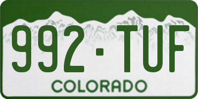 CO license plate 992TUF