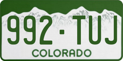 CO license plate 992TUJ