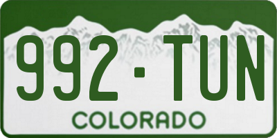 CO license plate 992TUN