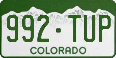 CO license plate 992TUP