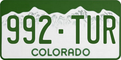 CO license plate 992TUR