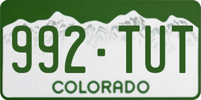 CO license plate 992TUT