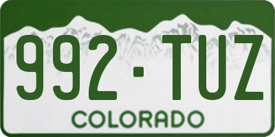 CO license plate 992TUZ