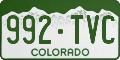 CO license plate 992TVC