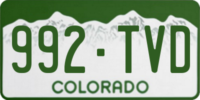 CO license plate 992TVD