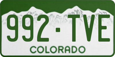 CO license plate 992TVE