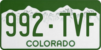 CO license plate 992TVF