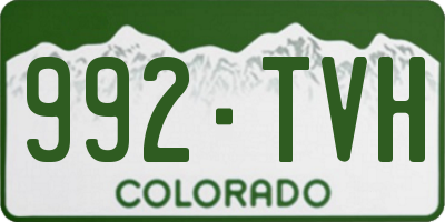 CO license plate 992TVH