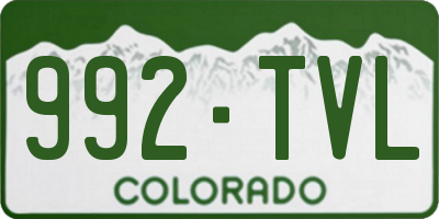 CO license plate 992TVL