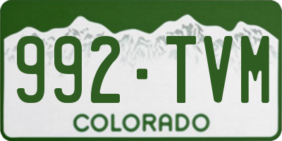 CO license plate 992TVM