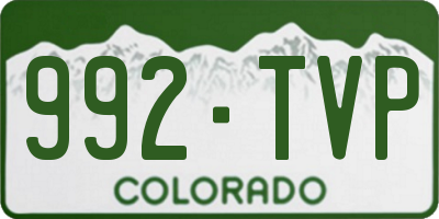 CO license plate 992TVP