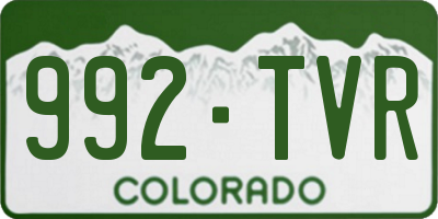CO license plate 992TVR