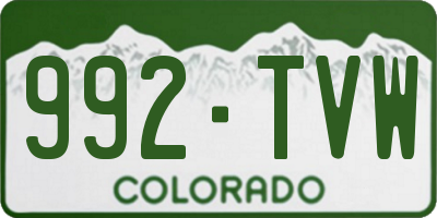 CO license plate 992TVW
