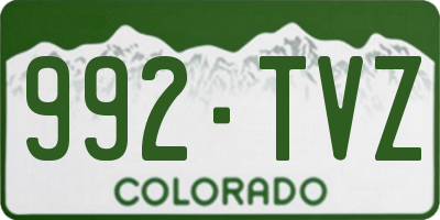 CO license plate 992TVZ