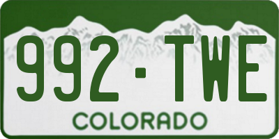 CO license plate 992TWE