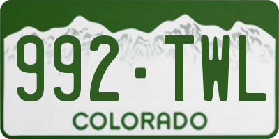 CO license plate 992TWL