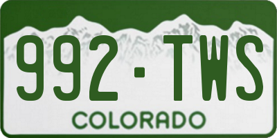 CO license plate 992TWS