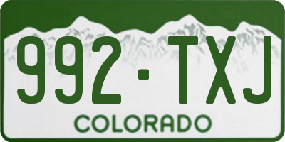 CO license plate 992TXJ