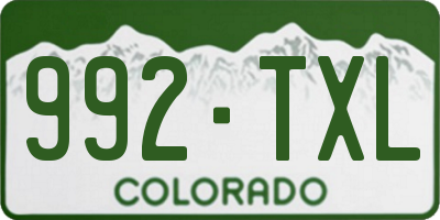 CO license plate 992TXL