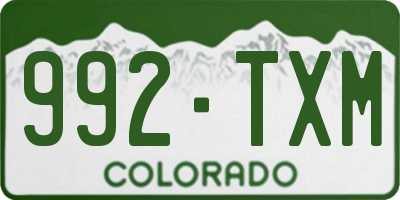 CO license plate 992TXM