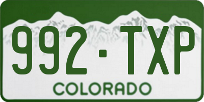 CO license plate 992TXP
