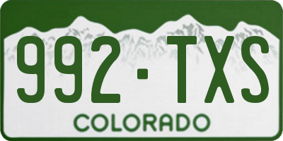 CO license plate 992TXS