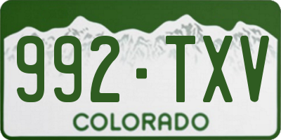 CO license plate 992TXV