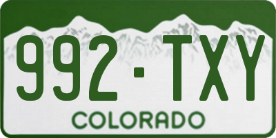 CO license plate 992TXY