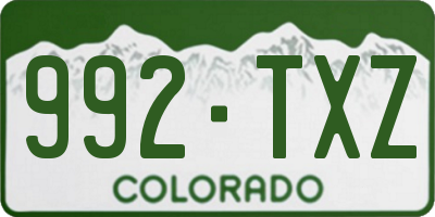 CO license plate 992TXZ