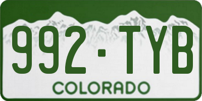 CO license plate 992TYB