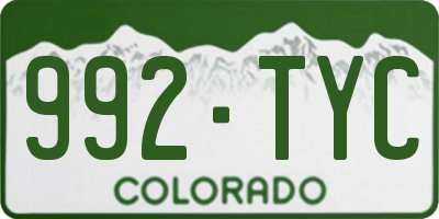 CO license plate 992TYC
