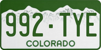 CO license plate 992TYE