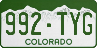 CO license plate 992TYG