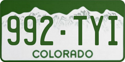 CO license plate 992TYI