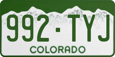 CO license plate 992TYJ