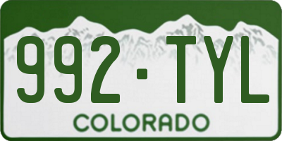 CO license plate 992TYL
