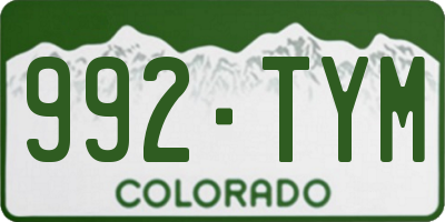 CO license plate 992TYM