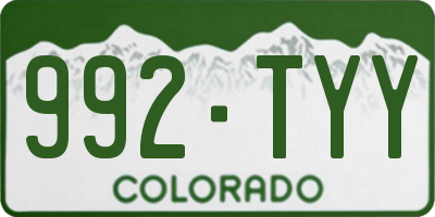 CO license plate 992TYY