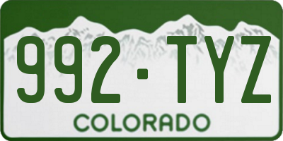 CO license plate 992TYZ